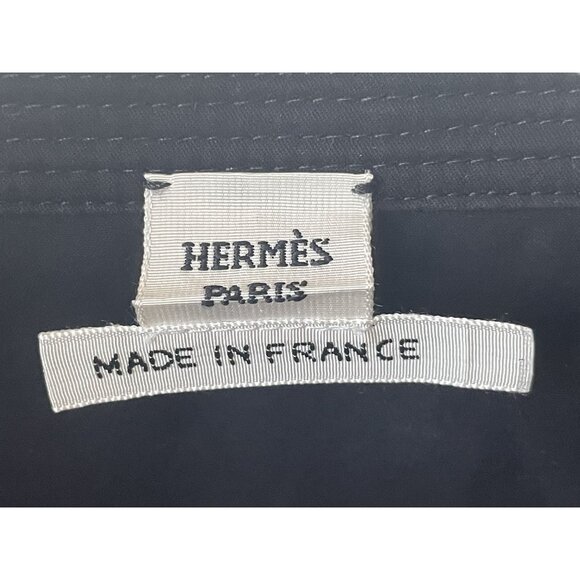 Hermès Womens Black Long-Sleeve Button-Up Shirt With Waist Tie Detail 100% Cotto - Picture 6 of 9